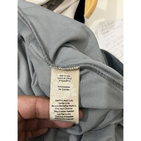 Soft Surroundings Dress Women Medium Velour Bell Sleeve Long Maxi Gray Wrap Top - Picture 10 of 10